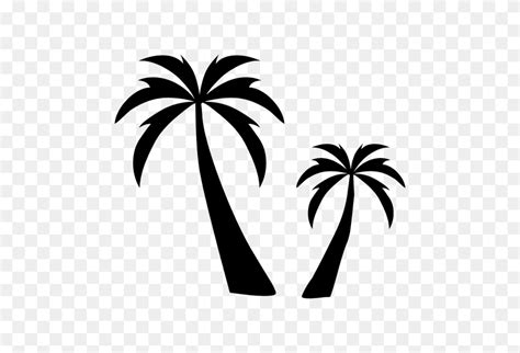 Two Palm Tree Silhouette Palm - Palm Tree Silhouette Clipart - FlyClipart