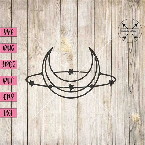 Moon Svg, Moon Clipart, Moon Cut File, Moon Decal, Boho Svg, Boho Png, Boho Wall Decor, Mystical ...