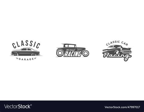 Set of vintage car logos emblems badges Royalty Free Vector