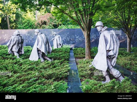 Korean War Veterans Memorial Washington Dc United States Stock Photo