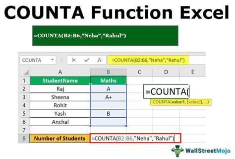 Counta Excel Function How To Count Non Blank Cells