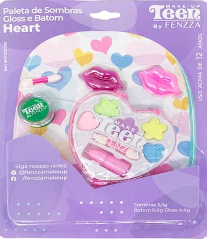 Paleta De Sombras Gloss E Batom Heart Teen Fenzza SKV12011150