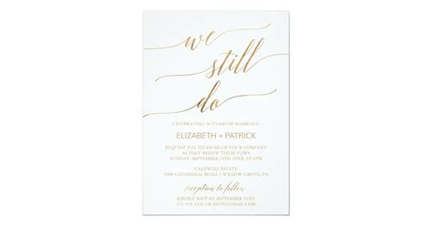 Elegant Gold Calligraphy Vow Renewal Invitation