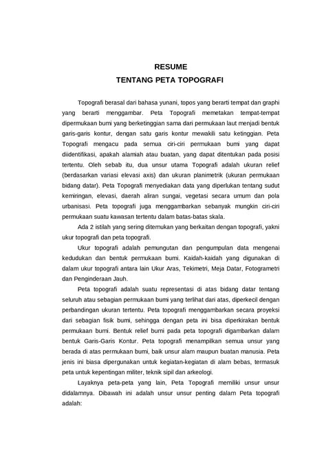 Docx Resume Tentang Peta Topografi Dokumen Tips