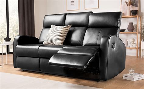 Ashby Black Leather Seater Recliner Sofa Furniture Choice