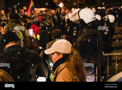 Varsovie Pologne Manifestation Contre L Interdiction