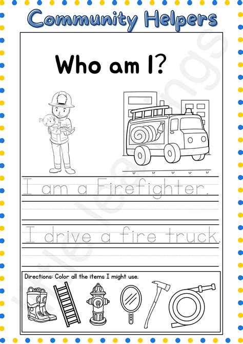 Fire Fighter Who Am I Community Helpers Preschool Community