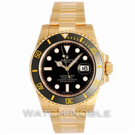 Fsot Rolex Submariner K Gold Ceramic Black Dial Mens Watch Mm