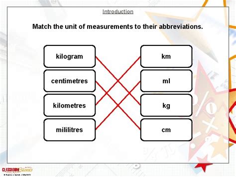 Metric Measures Classroom Secrets Limited Introduction Match