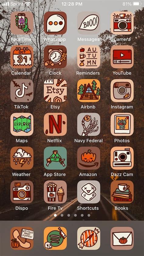 Fall Spooky Main Pack Hand Drawn Ios App Icons Bundle Etsy Artofit