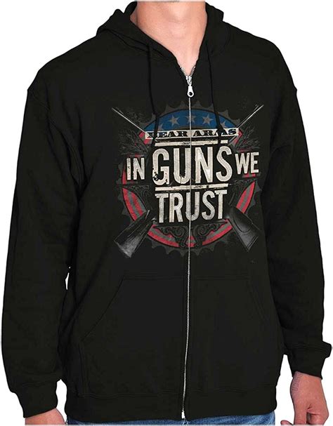 Brisco Brands Arms We Trust Political 2nd Amendment Zip Up Hoodie Mens