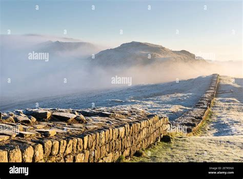 Early Morning Mist On Cawfield Crags Near Caw Gap Hadrian S Wall