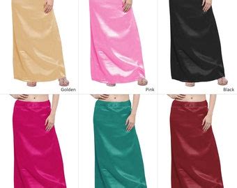 Women Satin Petticoat Underskirt Ready Made Solid Indian In Etsy