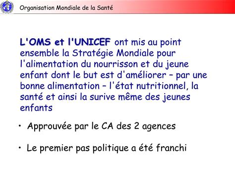 PPT Éléments Clés de la Stratégie mondiale pour l alimentation du