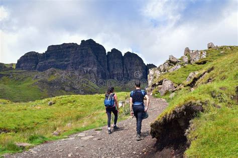 Couple Hiking The Old Man Of Storr Trail Stock Photo Image Of Couple