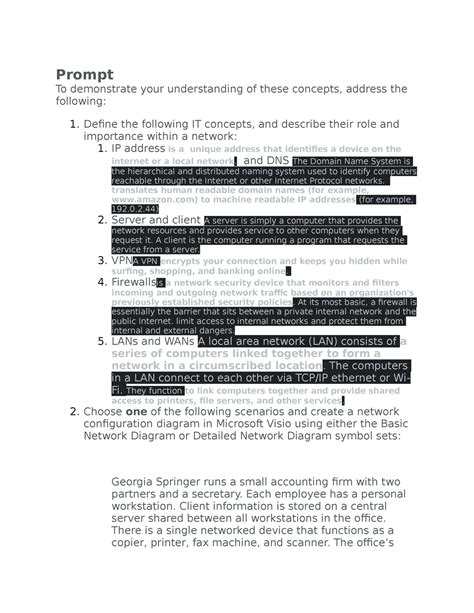 Project Prompt To Demonstrate Your Understanding Of These Concepts