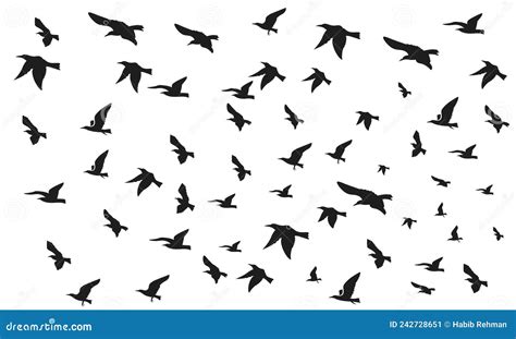 Set Of Ravens A Collection Of Black Crows Silhouette Of A Flying Crow