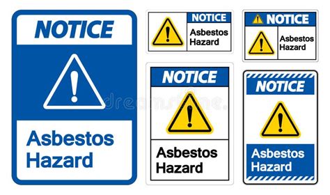 Notice Asbestos Hazard Symbol Sign On White Background Stock Vector