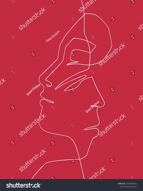 Man Woman Face Silhouettes United Over Stock Vector Royalty Free 1034405839