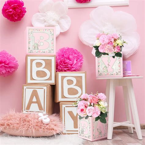 Piezas De Decoraci N De Baby Shower Cajas De Flores De Beb Elefante