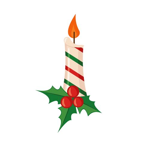 Christmas Candle icon in flat style isolated on white background. Vector illustration. Candle ...