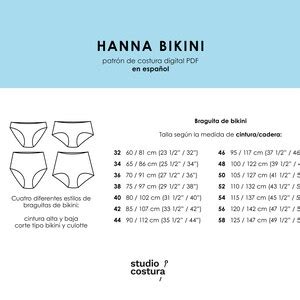 Spanish Pdf Digital Sewing Pattern Hanna Bikini Swimwear Sewing Pattern Etsy