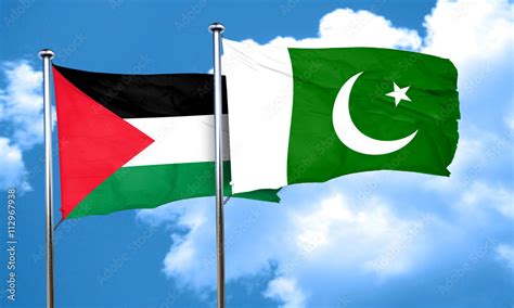 palestine flag with Pakistan flag, 3D rendering Stock Illustration | Adobe Stock