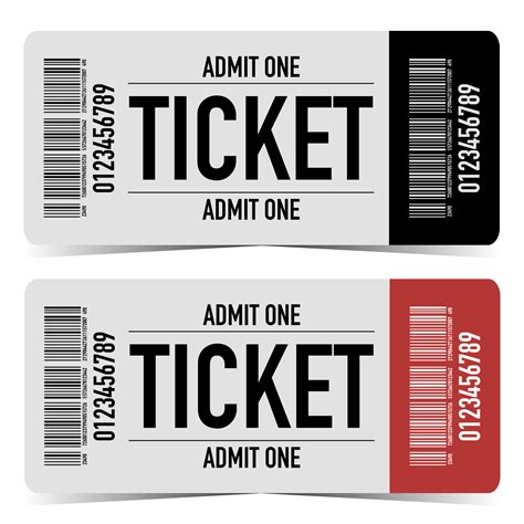 Ticket design with barcode and rounded corners. 5731055 Vector Art at ...