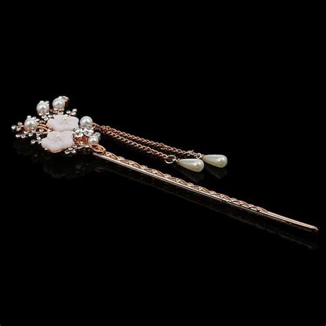 Vintage Bobby Pin Flower Hairpin Colorful Rhinestone Hair Stick