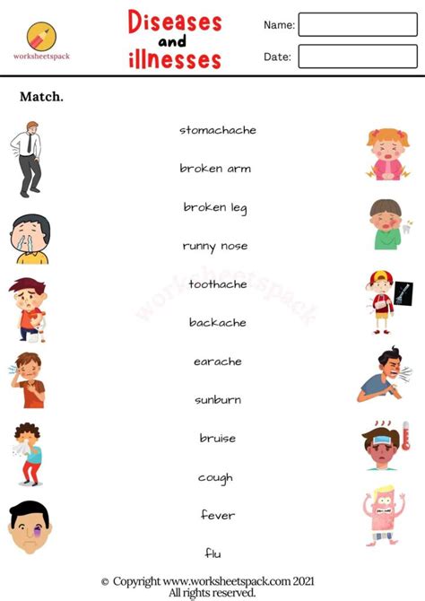 Diseases And Illnesses Vocabulary Worksheets Worksheetspack