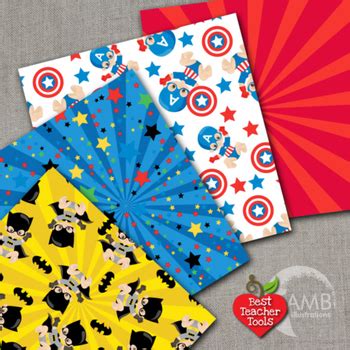 Superhero Digital Papers Superhero Baby Digital Backgrounds AMB 1338