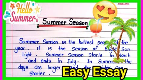 Essay On Summer Season In English Summer Season Essay Paragraph On