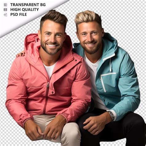 Romântico jovem casal gay dia dos namorados presentes pr fundo transparente psd isolado