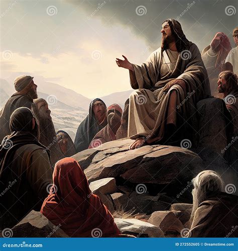 Jesus Talking To Children Vertical Vector Illustration | CartoonDealer ...