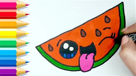 Como Dibujar Sandia Kawaii Paso A Paso Dibujos Kawaii Faciles How To