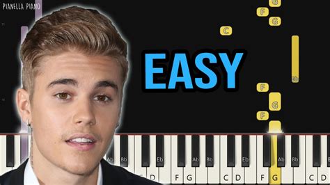 Justin Bieber Baby Easy Piano Tutorial By Pianella Piano Youtube