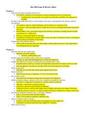 Exam II Review Sheet Docx Bio 100 Exam II Review Sheet Chapter 3