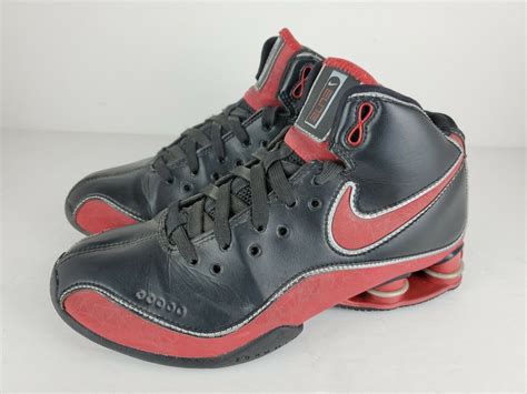 Nike Shox Elite Flight Black Red Leather Basketball S Gem