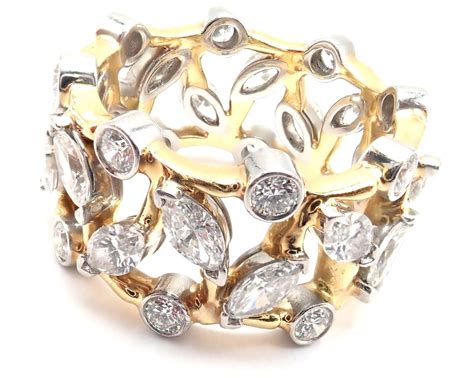 Tiffany And Co Jean Schlumberger Vigne Diamond Platinum Yellow Gold