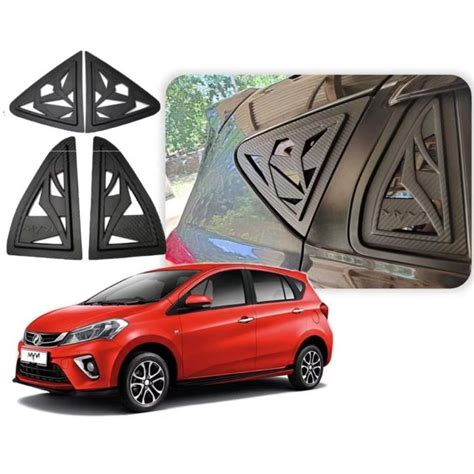 Perodua New Myvi Carbon Window Cover Rear Side Mirror Cermin Kecil Sun