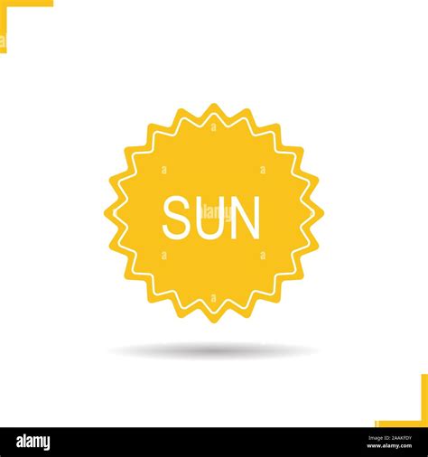 Sun Sticker Icon Drop Shadow Silhouette Symbol Sun Badge Vector