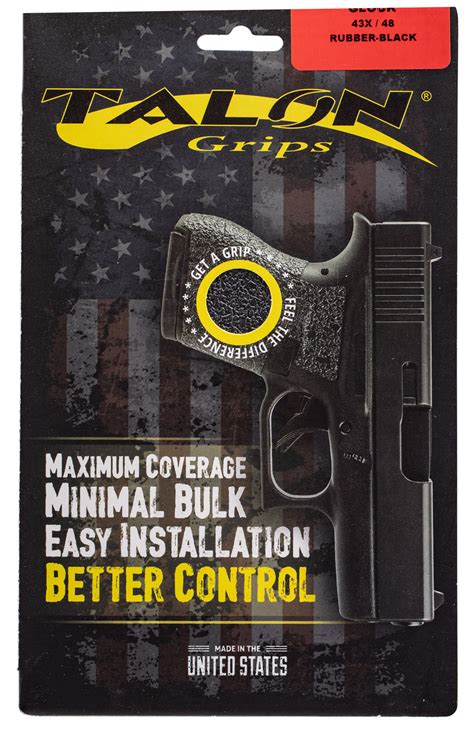 Talon Grips 385R Adhesive Grip Textured Black Rubber For Glock 43X 48