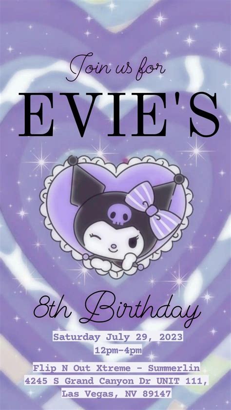 a purple heart shaped birthday card with the name eveie's on it and an ...