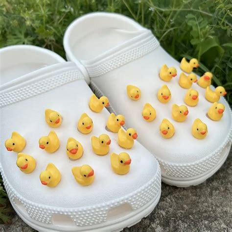 10 Pcs Set Yellow Rubber Duck Shoe Charms Etsy