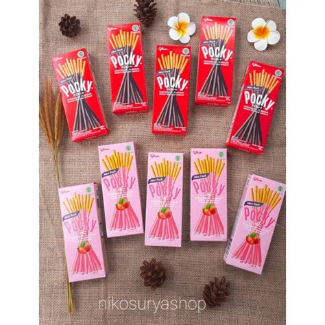 Jual Glico Pocky Chocolate Dan Strawberry Gr Free Packuing Buble