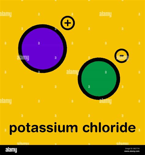 Potassium chloride salt chemical structure, illustration Stock Photo - Alamy