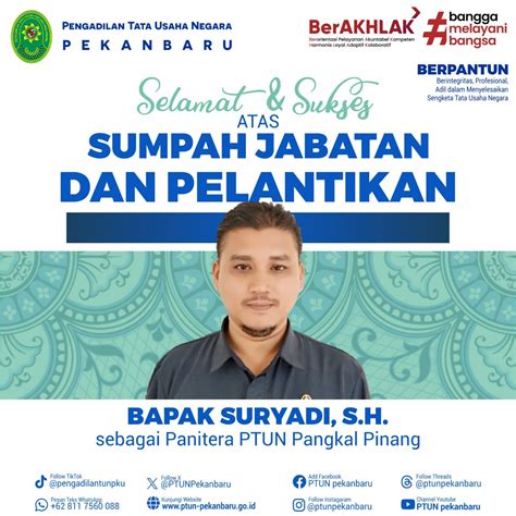 Selamat Dan Sukses Kepada Bapak Suryadi S H Atas Pengambilan Sumpah