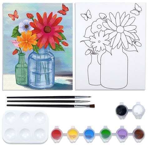 VOCHIC Paint and Sip Canvas Painting Kit Pre Drawn Canvas for Painting ...