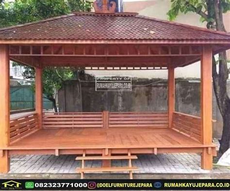 Harga Gazebo Kayu Jati Ukir Jepara Saung Minimalis Antik