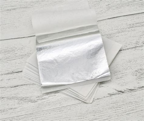 Silver Leaf Foil Paper Sheets For Crafts Resin Scrapbooking Etsy